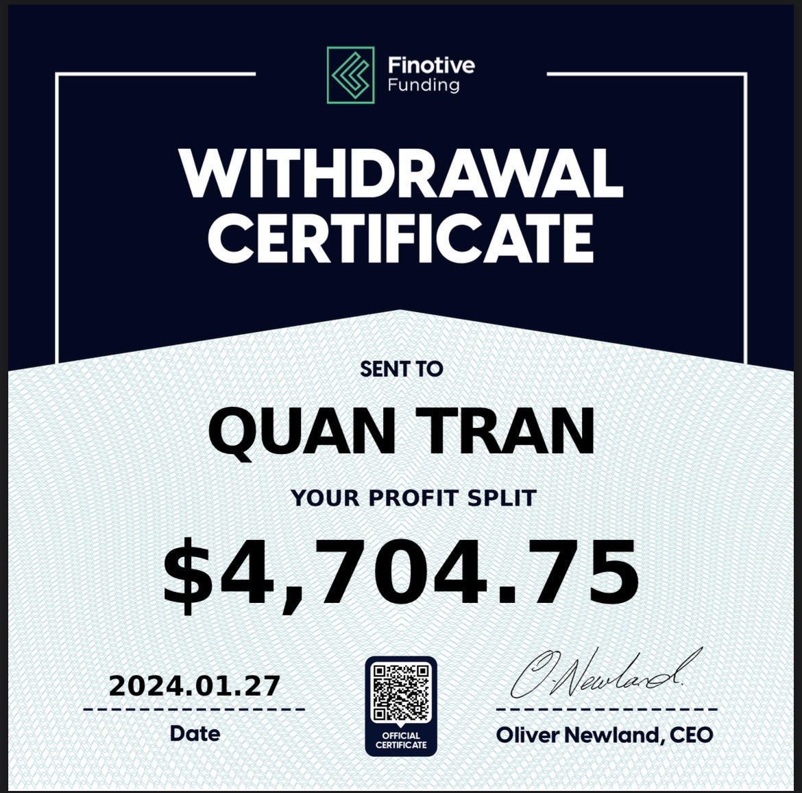 Trading Certificate 17