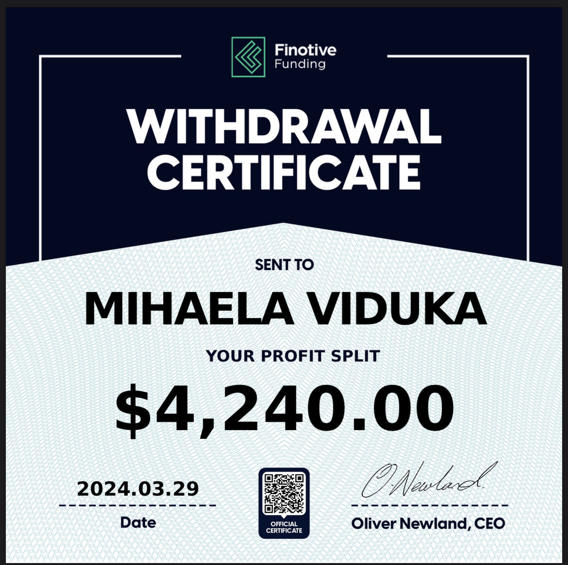 Trading Certificate 24