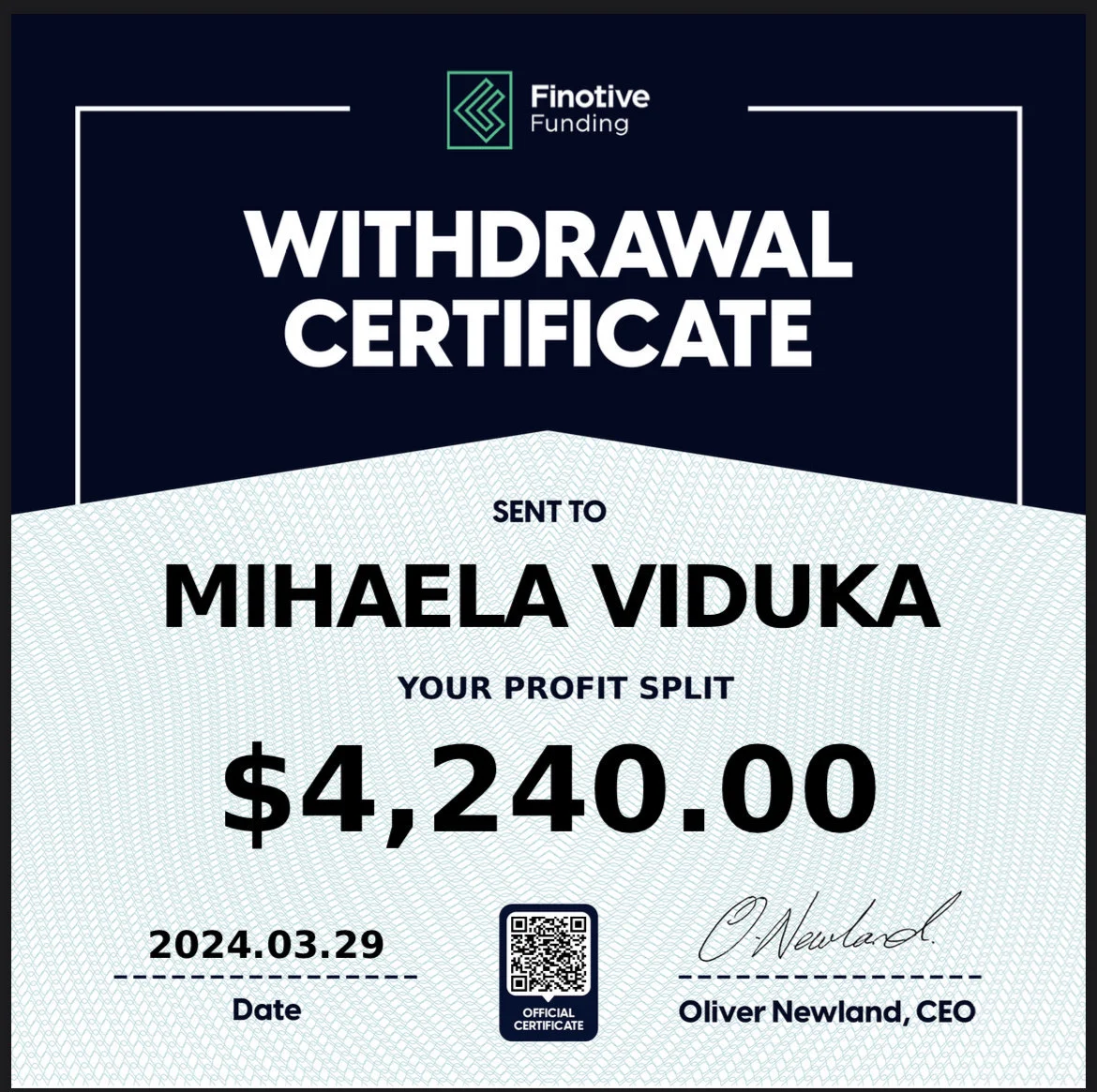 Trading Certificate 24