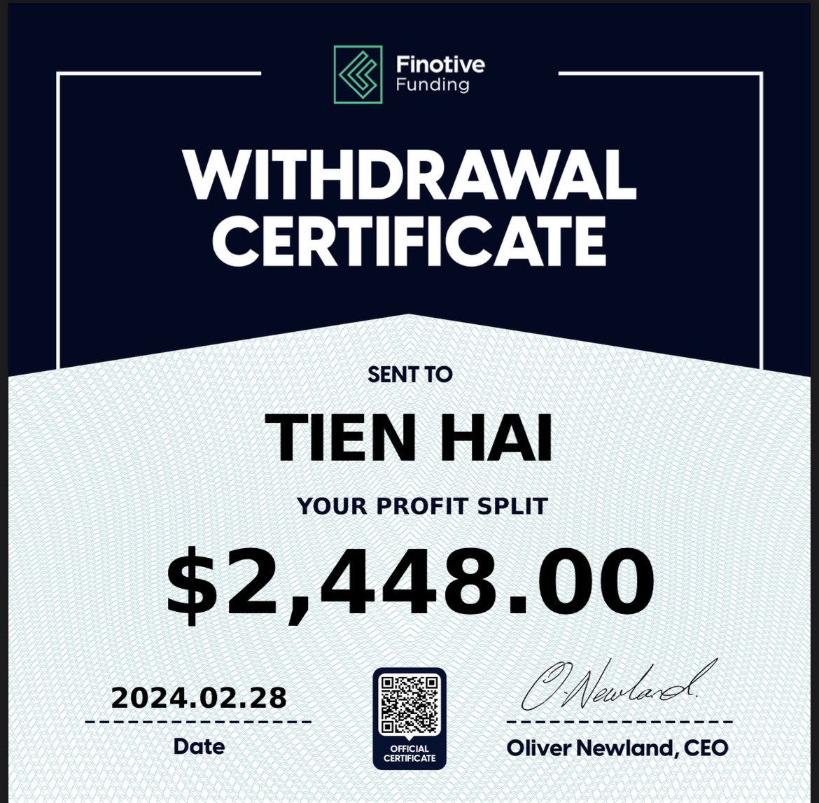 Trading Certificate 33