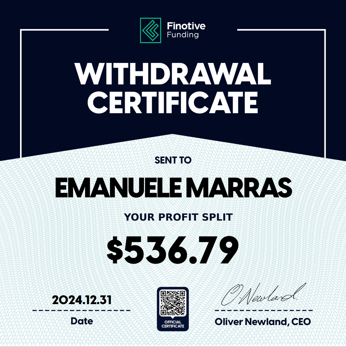 Trading Certificate 57