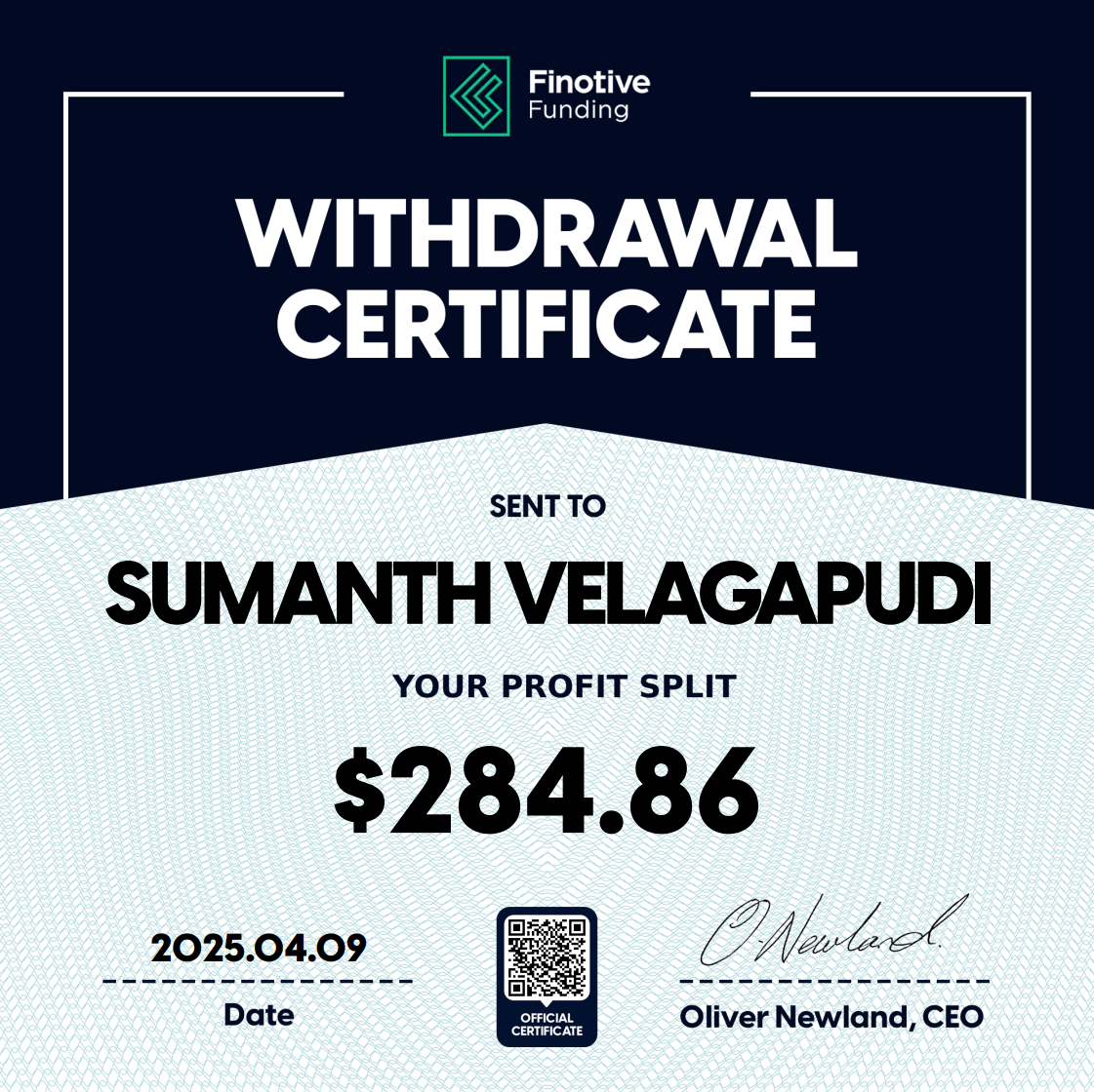 Trading Certificate 65