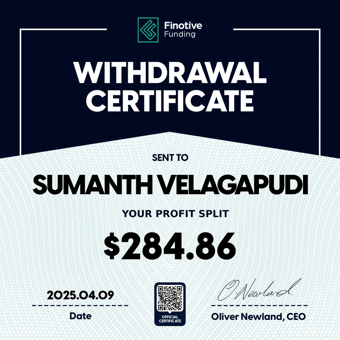 Trading Certificate 65