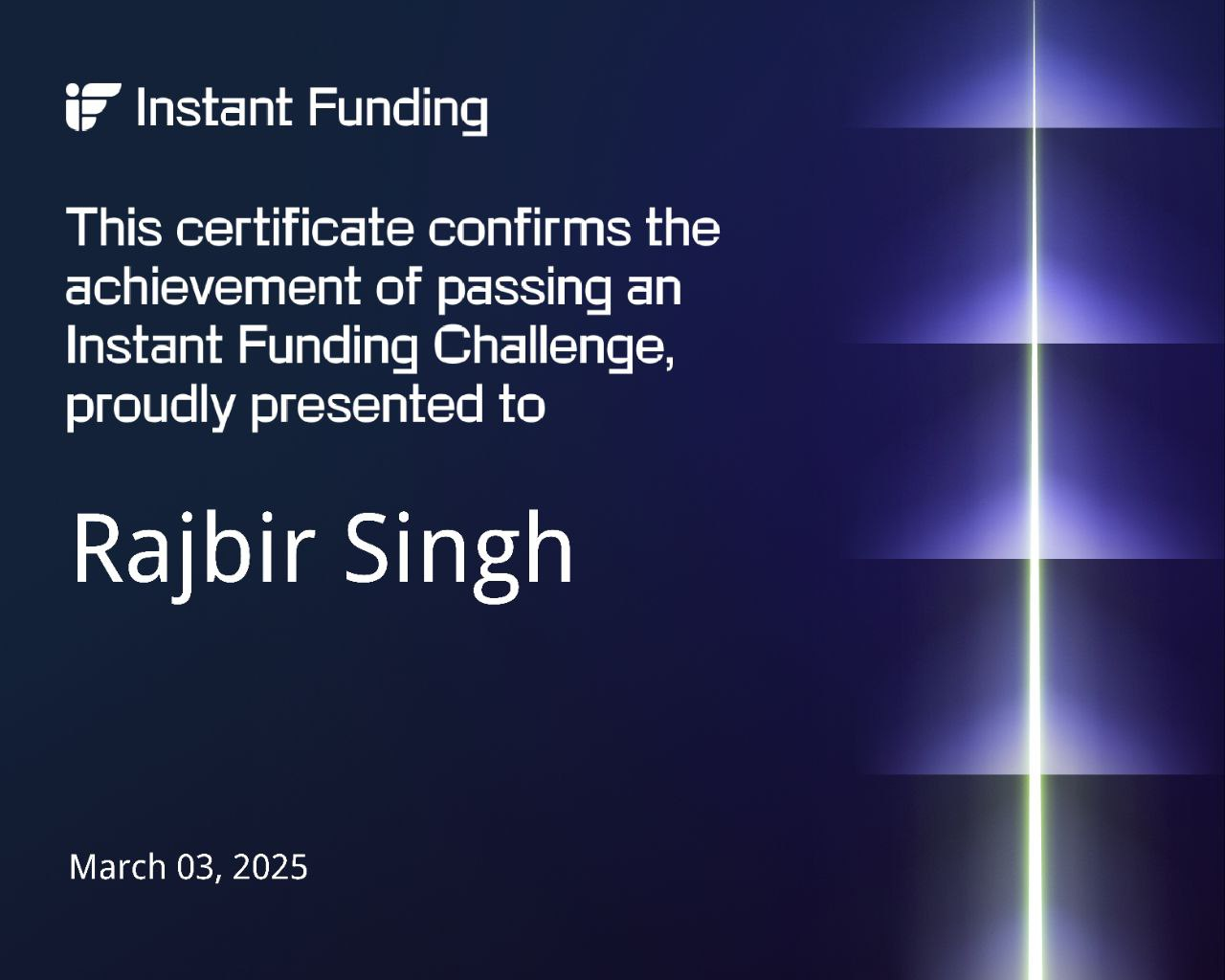 Trading Certificate 75